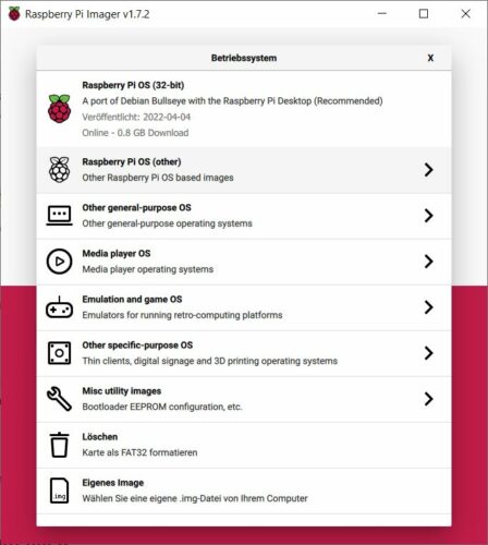 Raspberry Pi Imager - Download Default Operating System