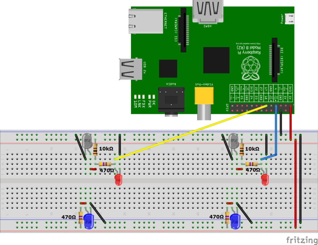 Raspberry Pi Infrarot Lichtschranke bauen und Geschwindigkeit messen